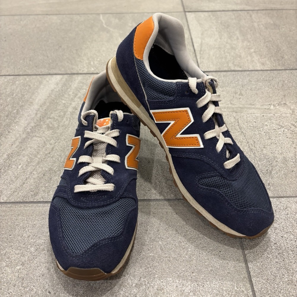New Balance 373 Sneakers Men's Size 8.5 Blue Orange Shoes Retro Suede ML373HN2